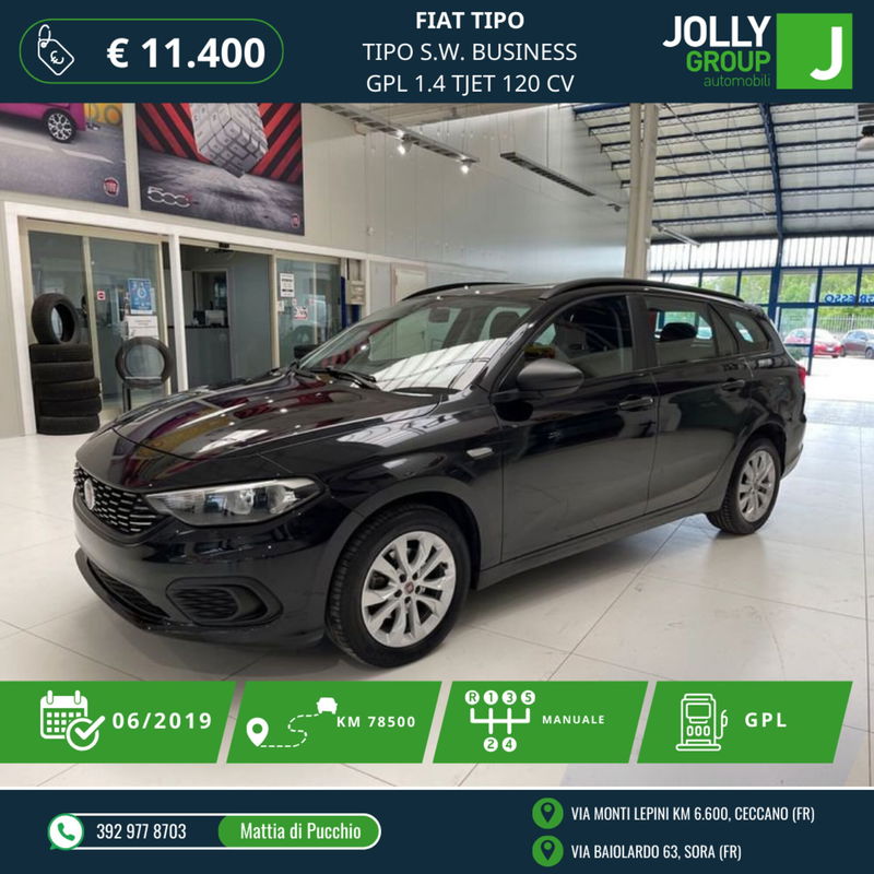 Fiat Tipo Station Wagon Tipo 1.4 T-Jet 120CV GPL SW Easy  del 2019 usata a Sora