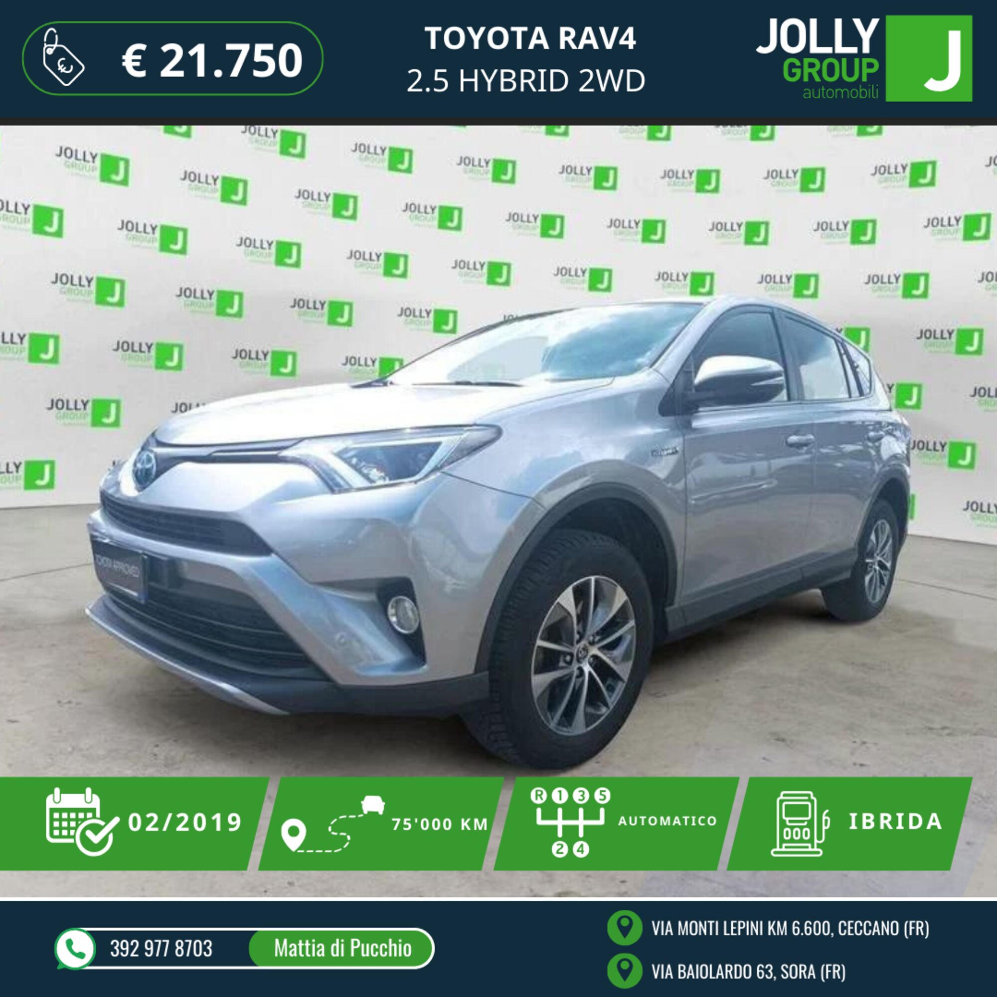 Toyota Rav4 Hybrid 2WD Style  del 2019 usata a Ceccano