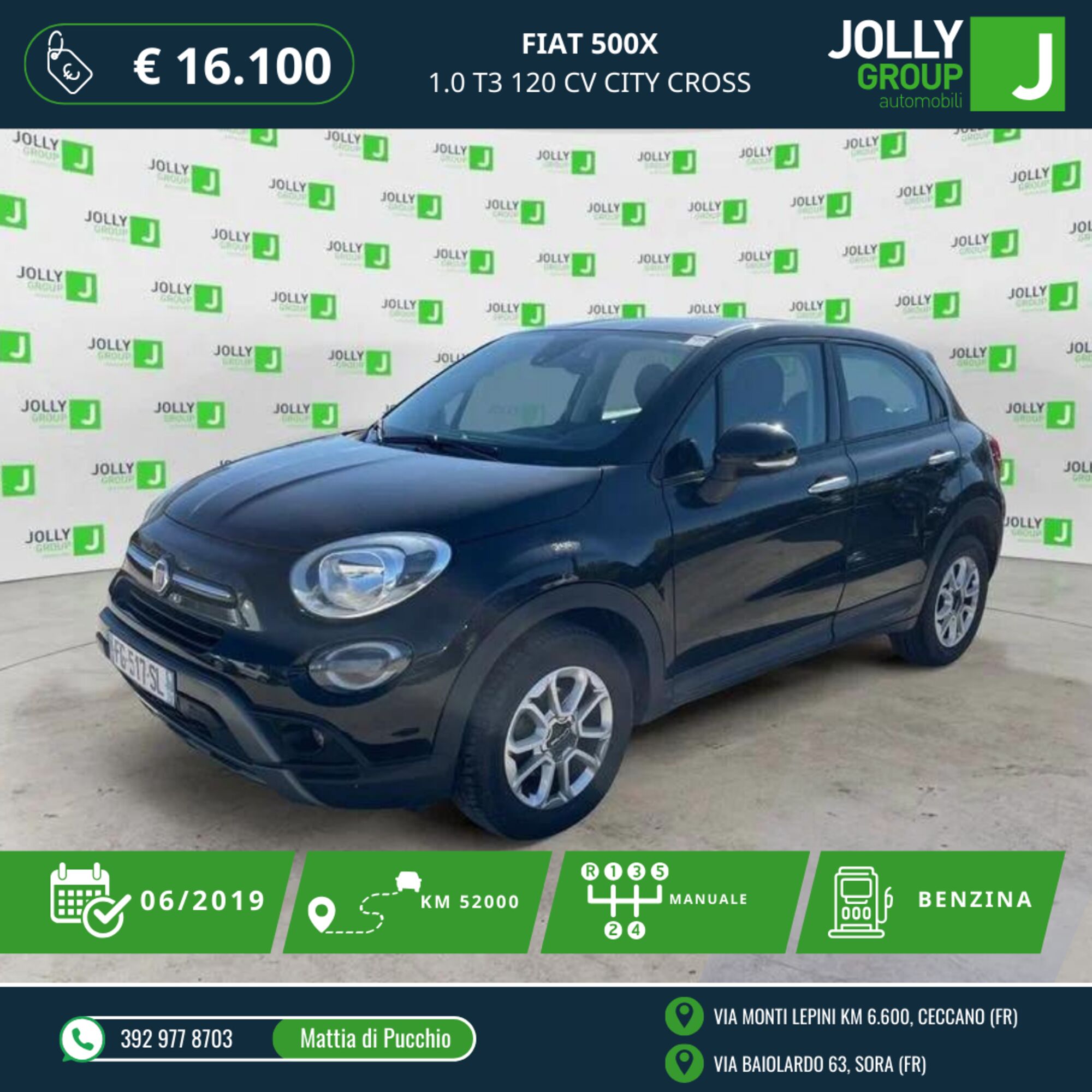 Fiat 500X 1.0 T3 120 CV City Cross  del 2019 usata a Sora