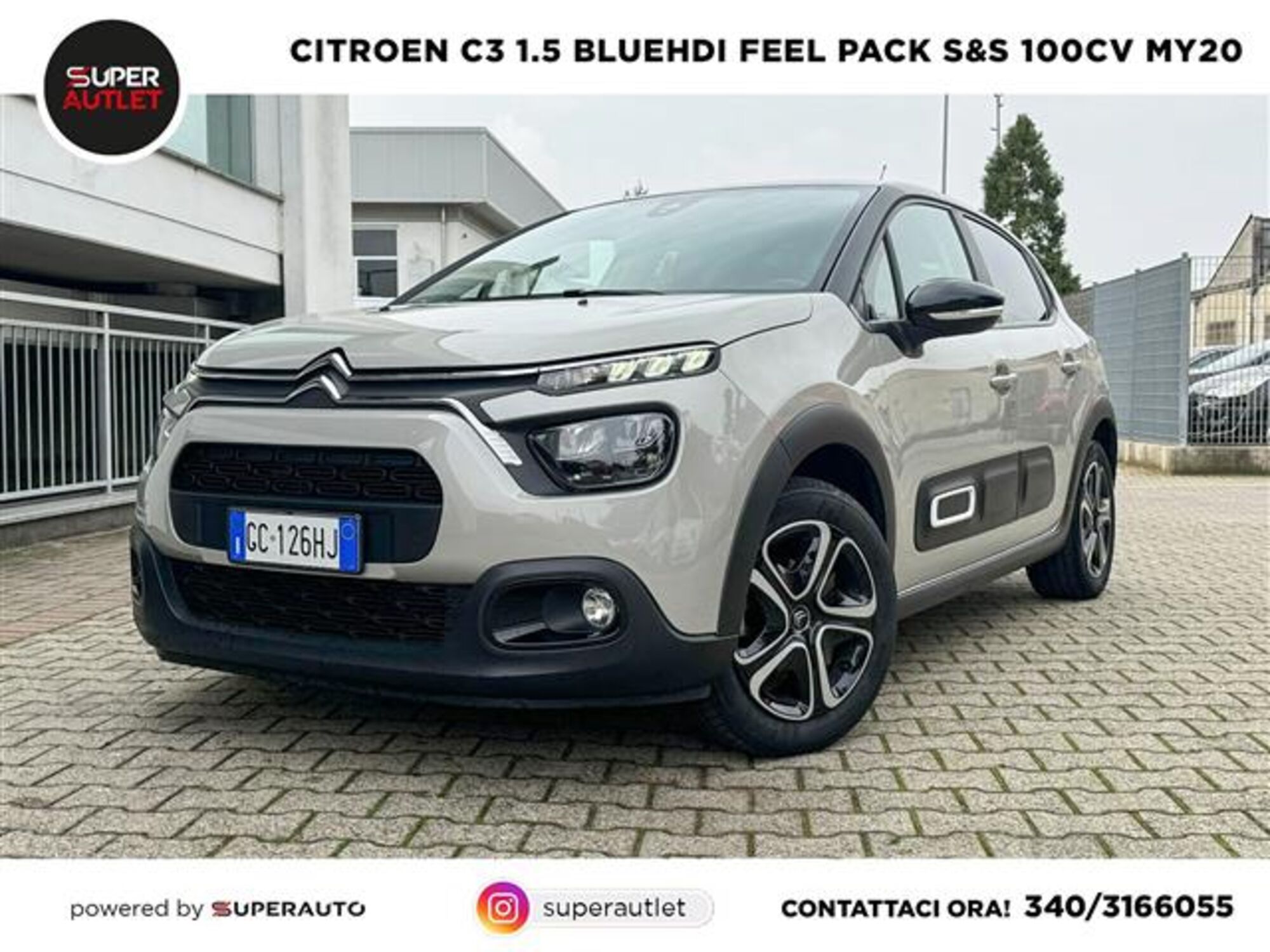 Citroen C3 BlueHDi 100 S&amp;S Feel Pack  del 2020 usata a Vigevano