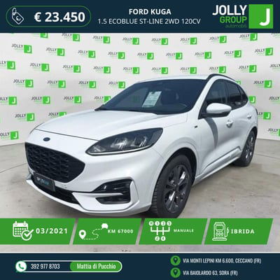 Ford Kuga 1.5 EcoBlue 120 CV 2WD ST-Line  del 2021 usata a Ceccano