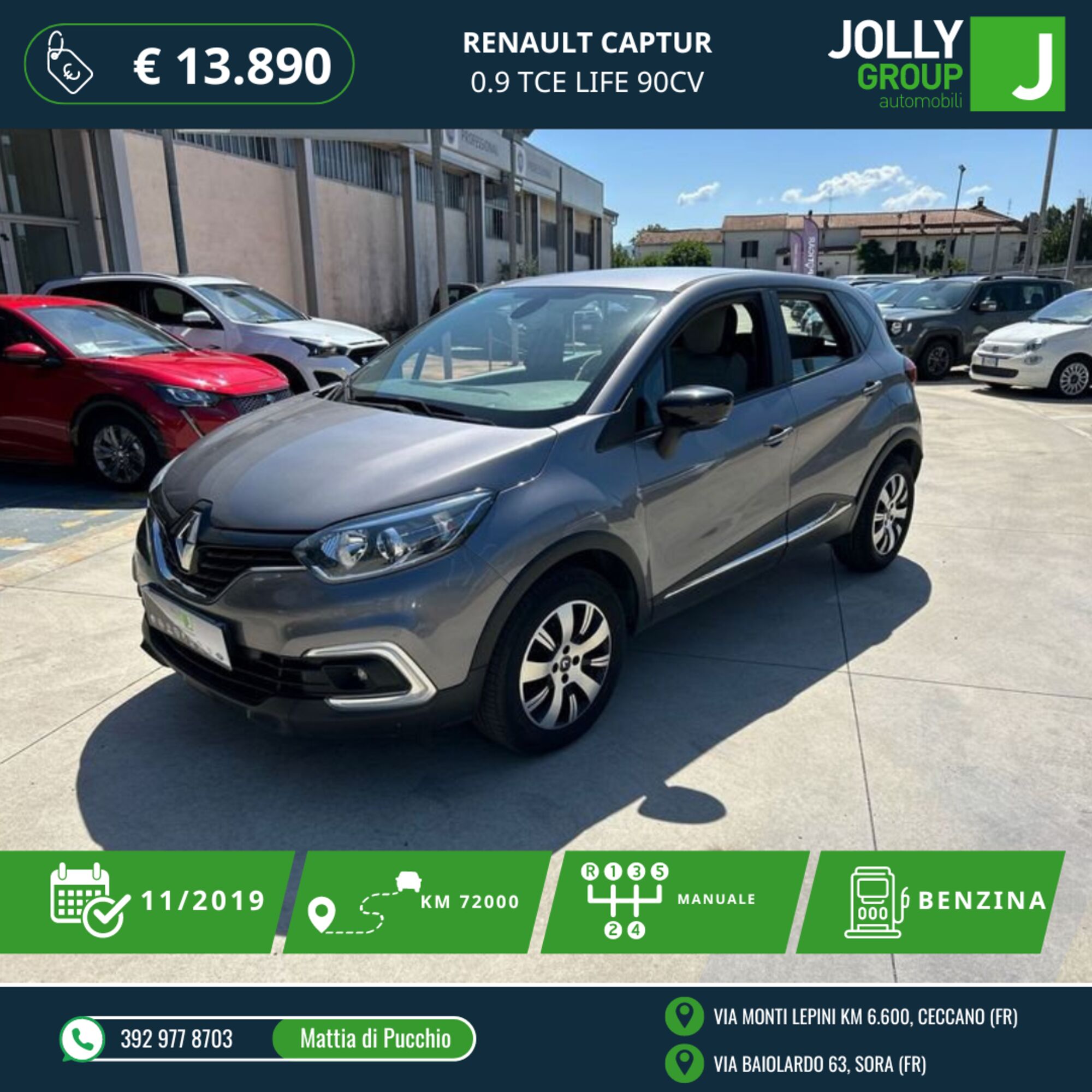 Renault Captur 0.9 TCe 12V 90 CV Start&amp;Stop Life del 2019 usata a Sora