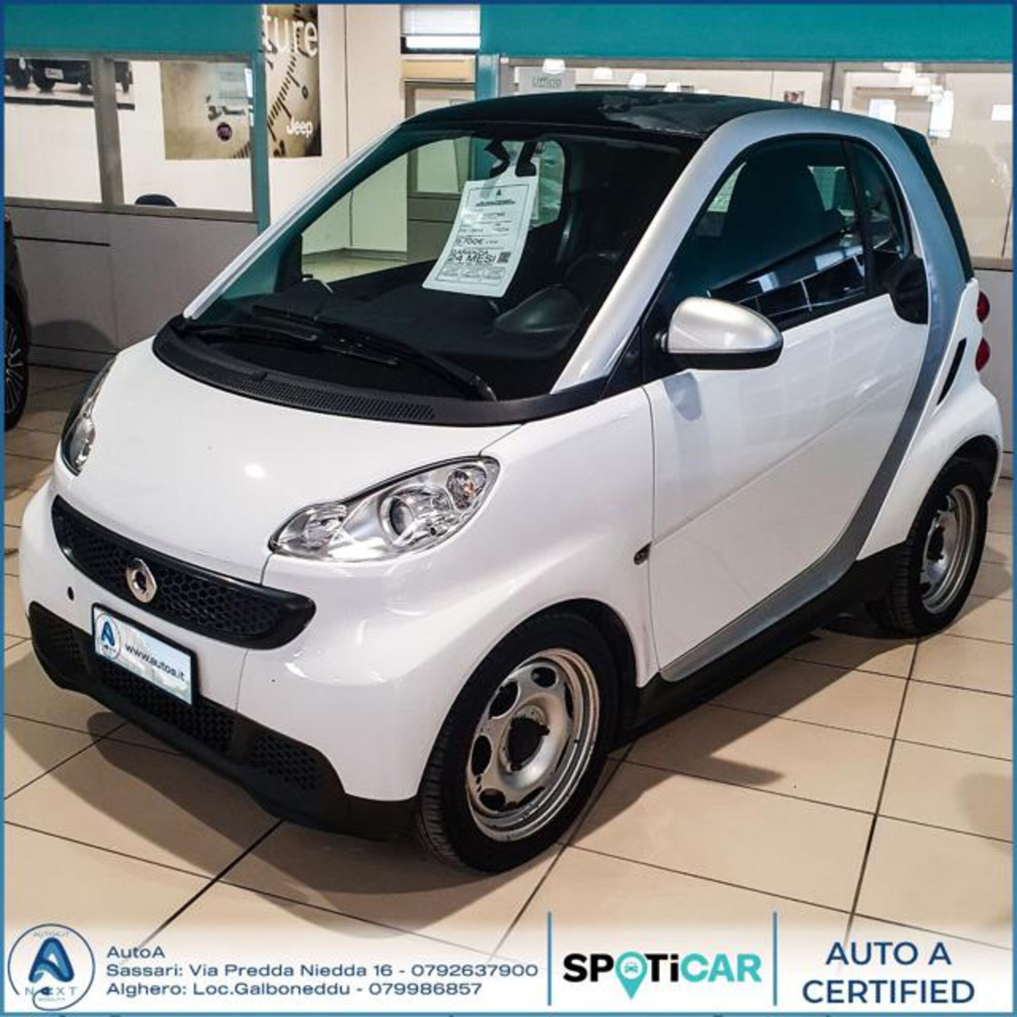 smart Fortwo 1000 45 kW MHD coup&eacute; pure Teen II del 2014 usata a Sassari