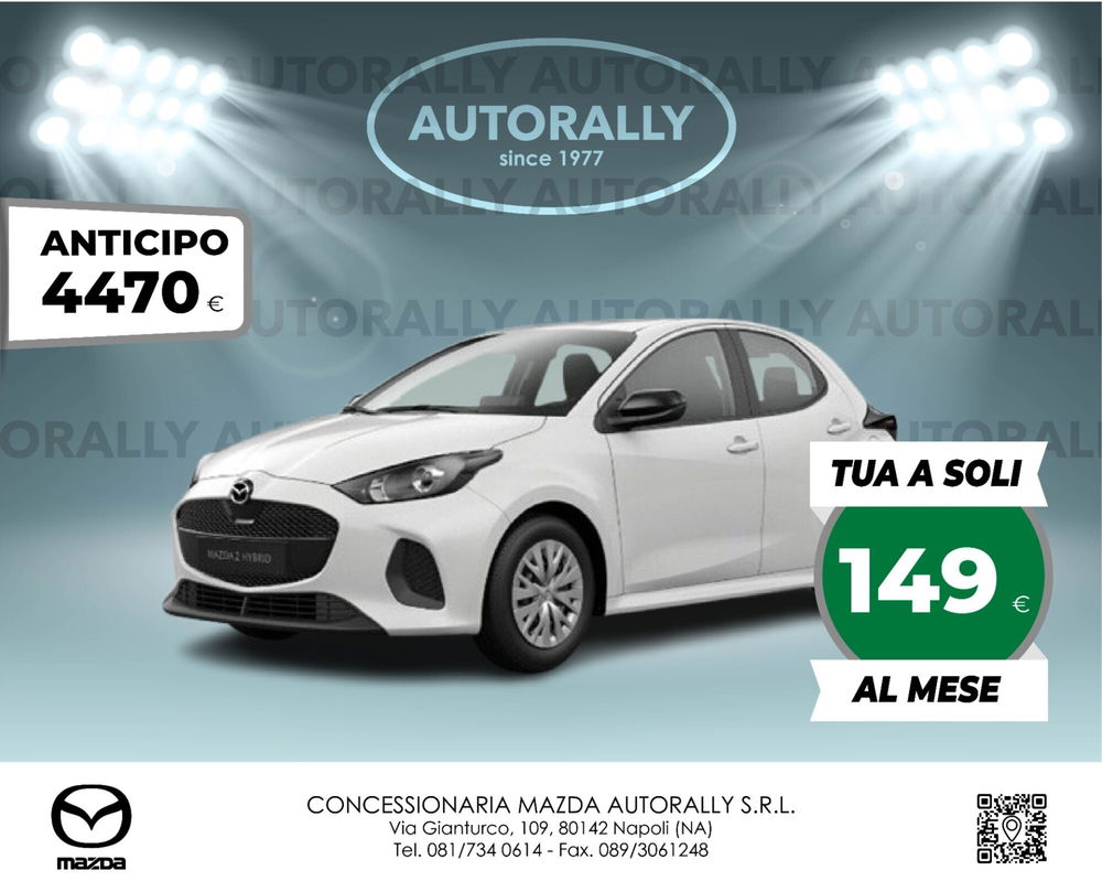 Mazda Mazda2 Hybrid 1.5 vvt full hybrid electric Prime Line e-cvt nuova a Napoli