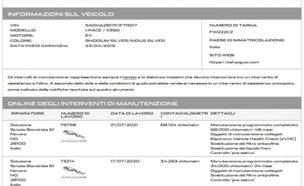 Jaguar I-Pace usata a Novara (10)