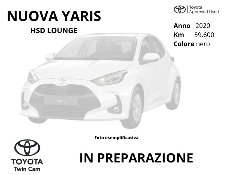 Toyota Yaris 1.5 Hybrid 5 porte Lounge del 2020 usata a Latina