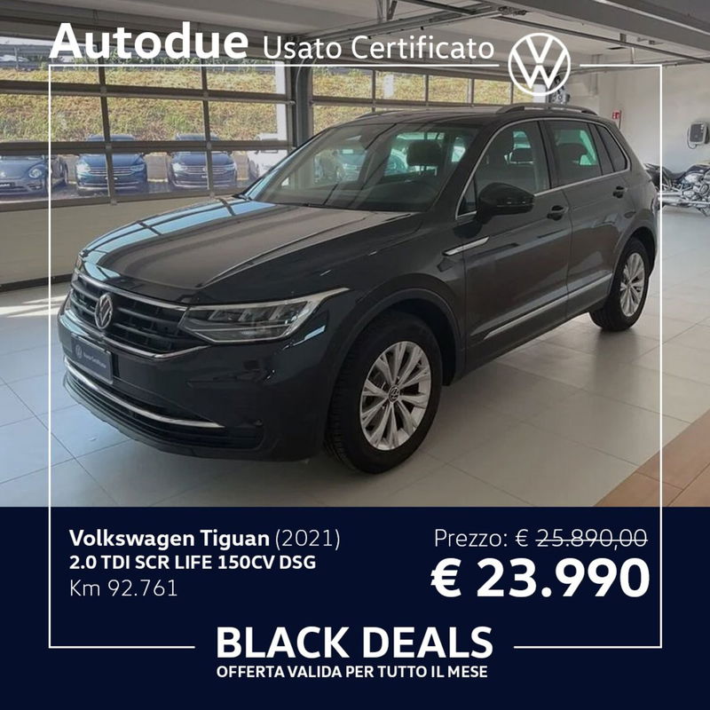 Volkswagen Tiguan 2.0 TDI 150 CV SCR DSG 4MOTION Life del 2021 usata a Salerno