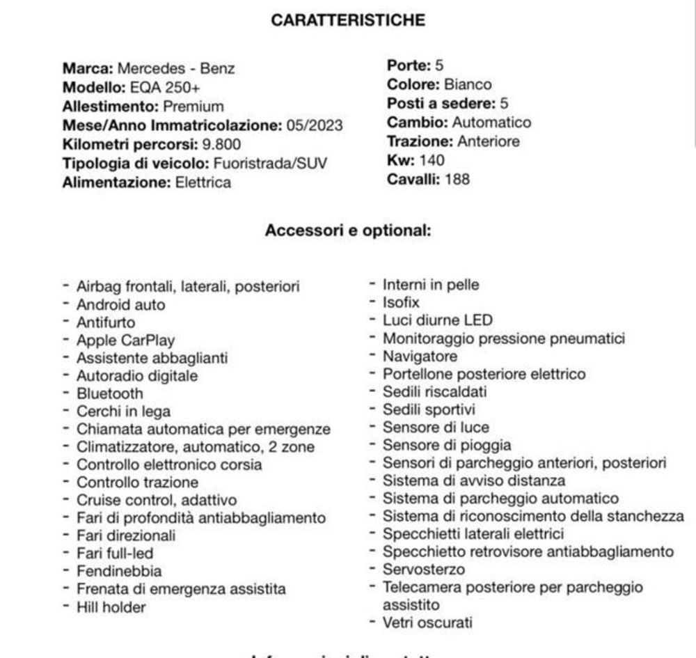 Mercedes-Benz EQA usata a Novara (10)