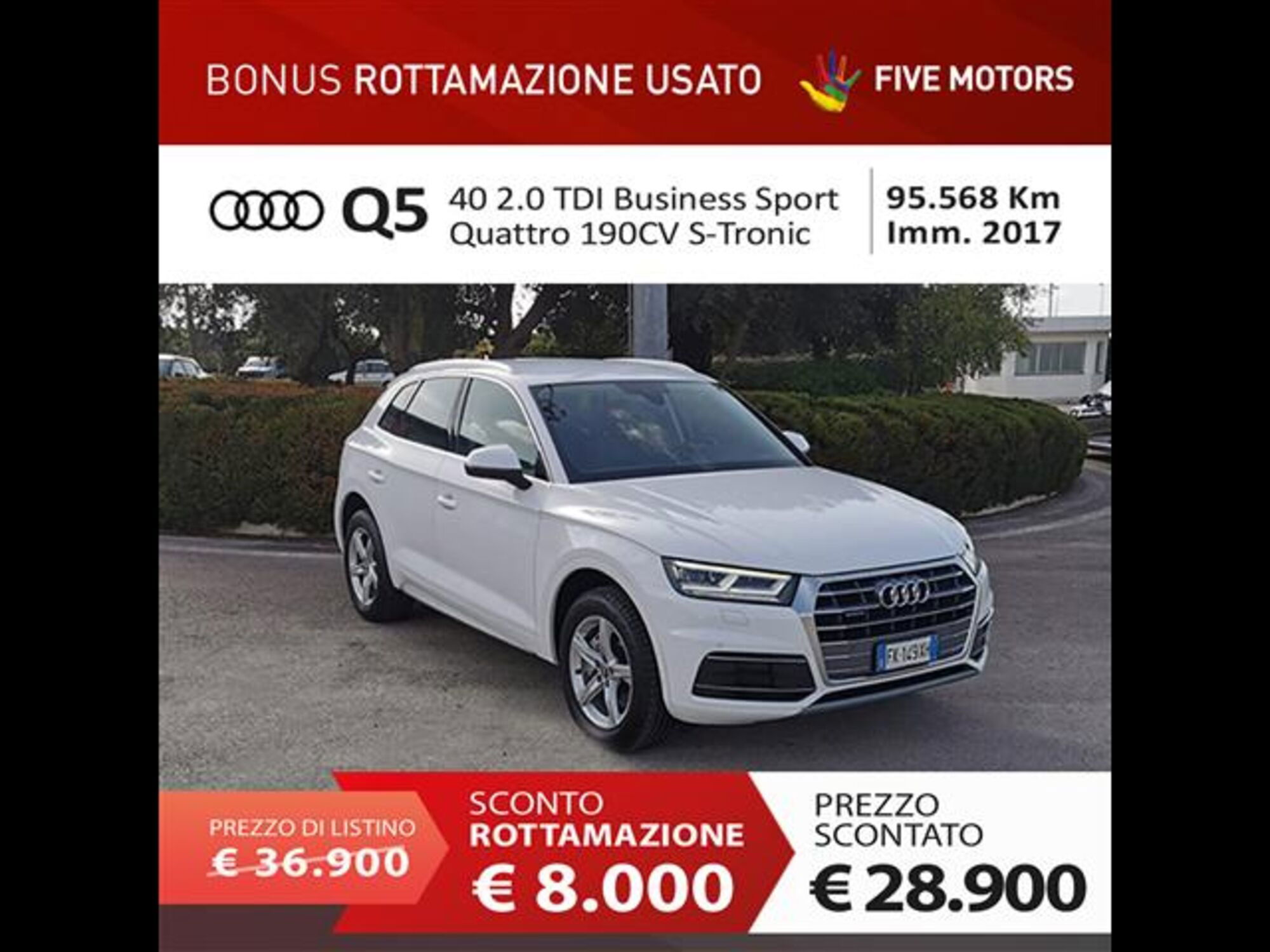 Audi Q5 2.0 TDI 190 CV quattro S tronic Business Sport  del 2017 usata a Brindisi