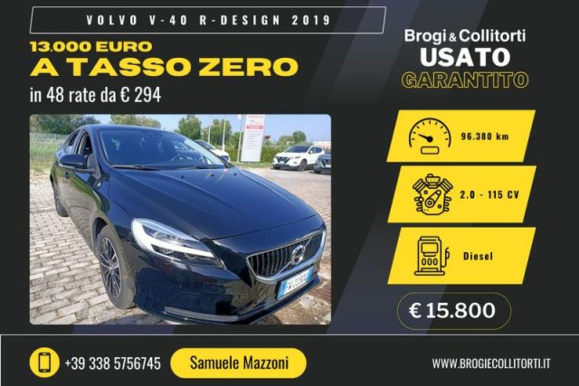 Volvo V40 D2 1.6 R-design del 2019 usata a Empoli