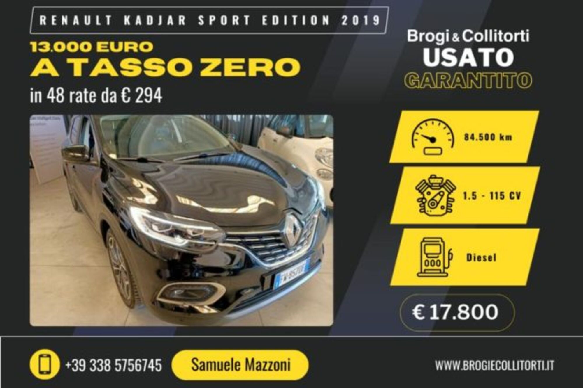 Renault Kadjar dCi 8V 115CV Sport Edition2  del 2019 usata a Empoli