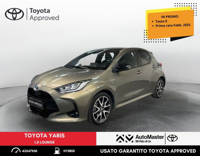 Toyota Yaris 1.5 Hybrid 5 porte Lounge del 2020 usata a Ferrara