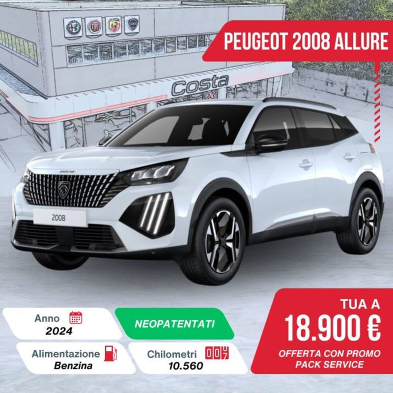 Peugeot 2008 PureTech 100 S&amp;S Allure  del 2024 usata a Valdobbiadene