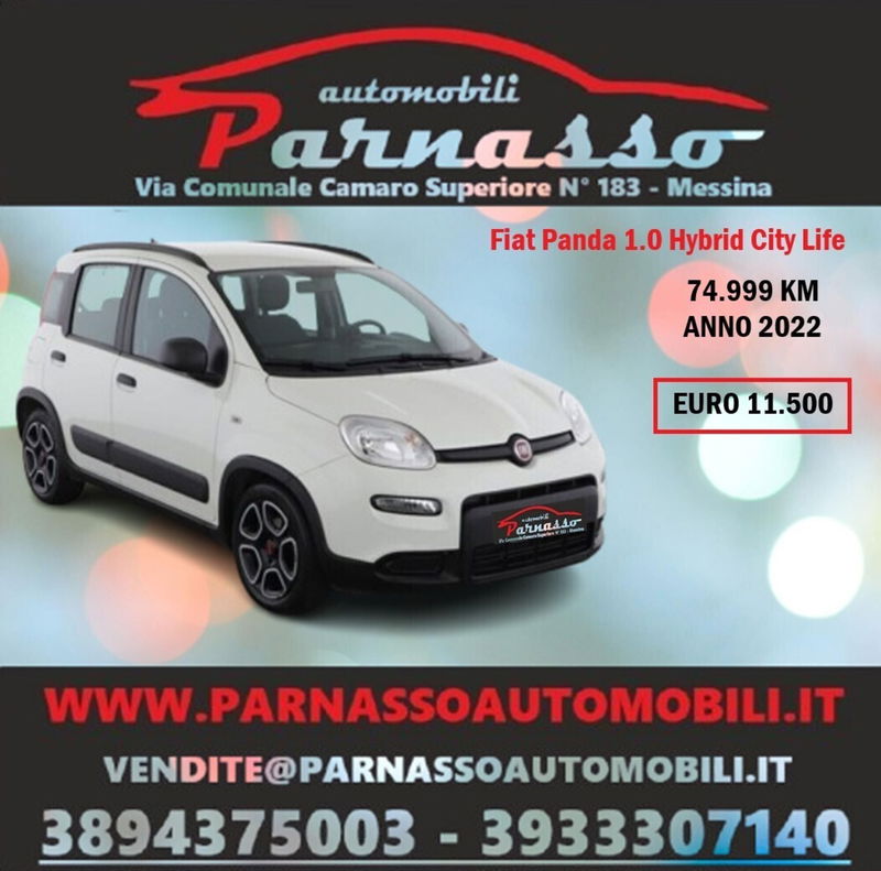 Fiat Panda 1.0 FireFly S&S Hybrid City Life del 2022 usata a Messina