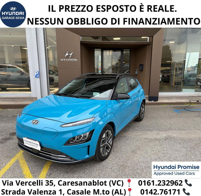 Hyundai Kona EV 64 kWh XClass del 2021 usata a Caresanablot